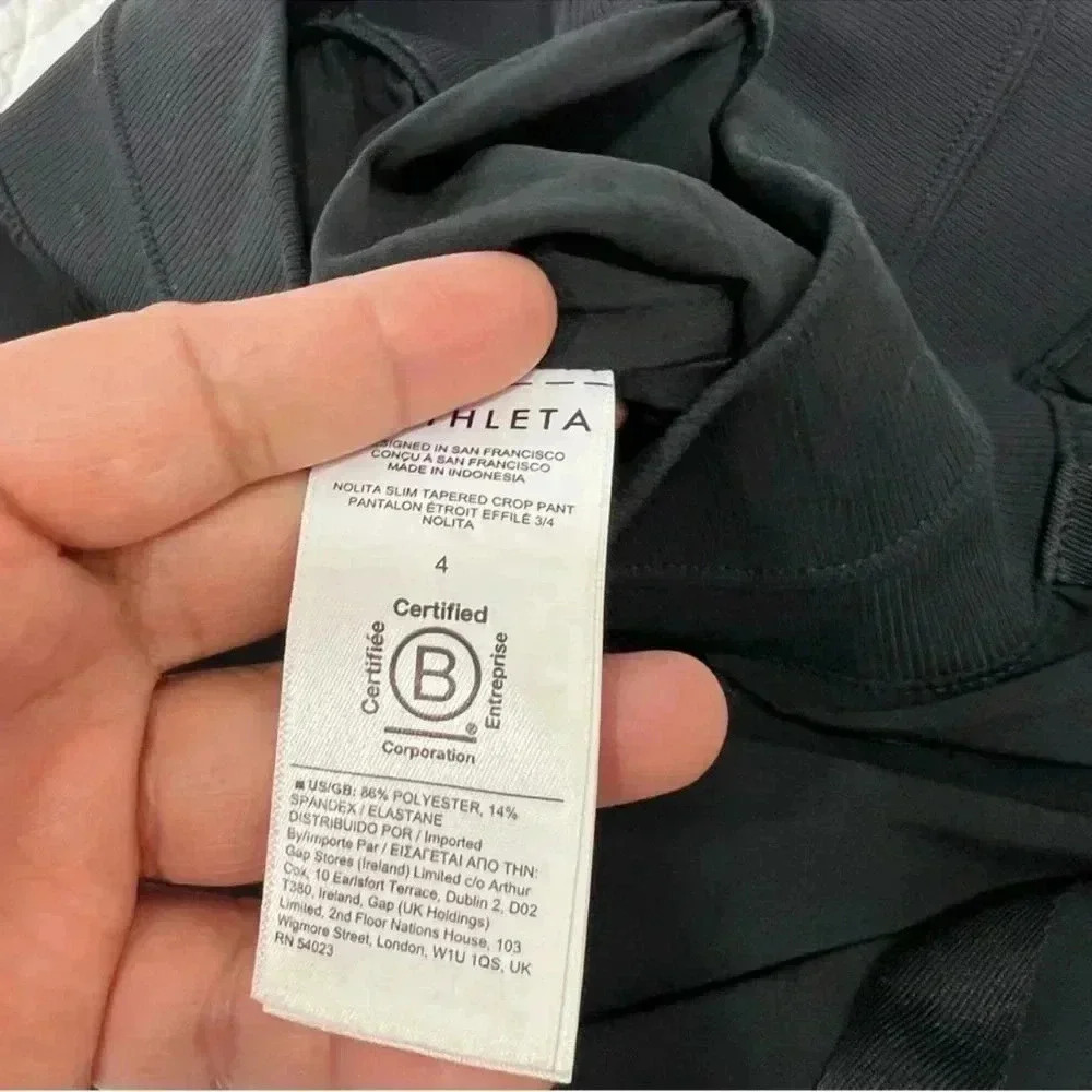 Athleta Nolita Slim Tapered Crop Pant Black Side Stripe Size 4 - Picture 15 of 15